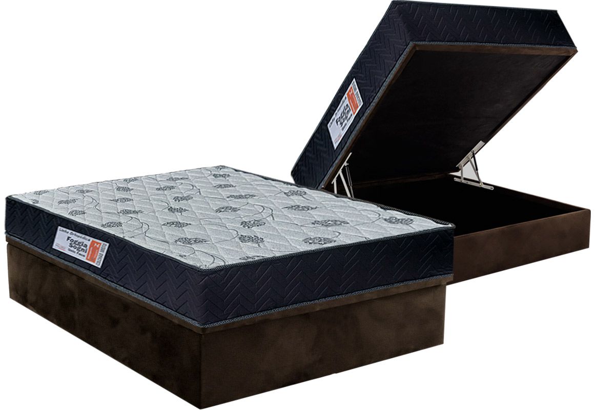 Cama Box Baú CRC +Colchão Ortopédico Sogni Orthoflex