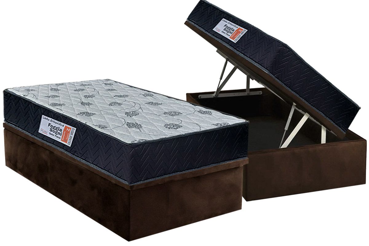 Cama Box Baú CRC +Colchão Ortopédico Sogni Orthoflex