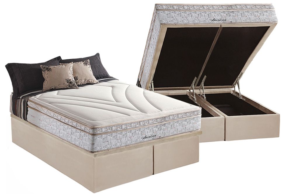 Cama Box Baú CRC +Colchão Molas American Herval