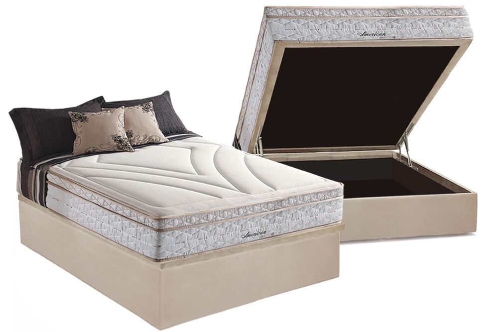 Cama Box Baú CRC +Colchão Molas American Herval