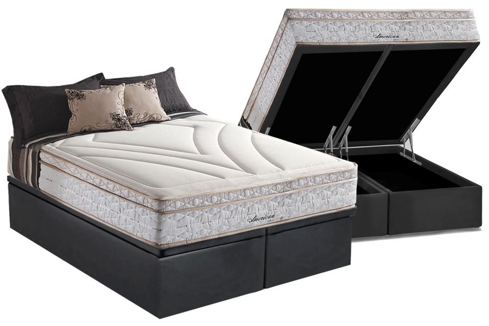 Cama Box Baú CRC +Colchão Molas American Herval