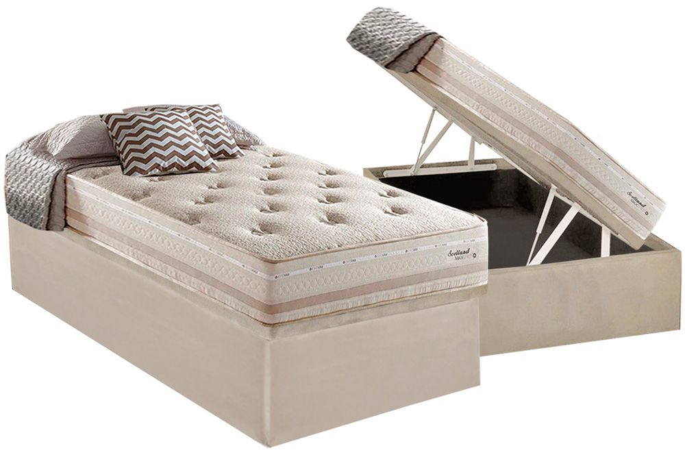 Cama Box Baú CRC +Colchão Molas Scotland Herval