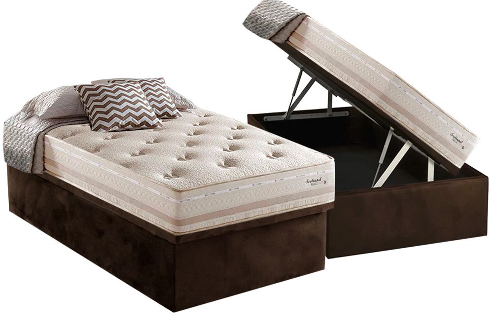 Cama Box Baú CRC +Colchão Molas Scotland Herval