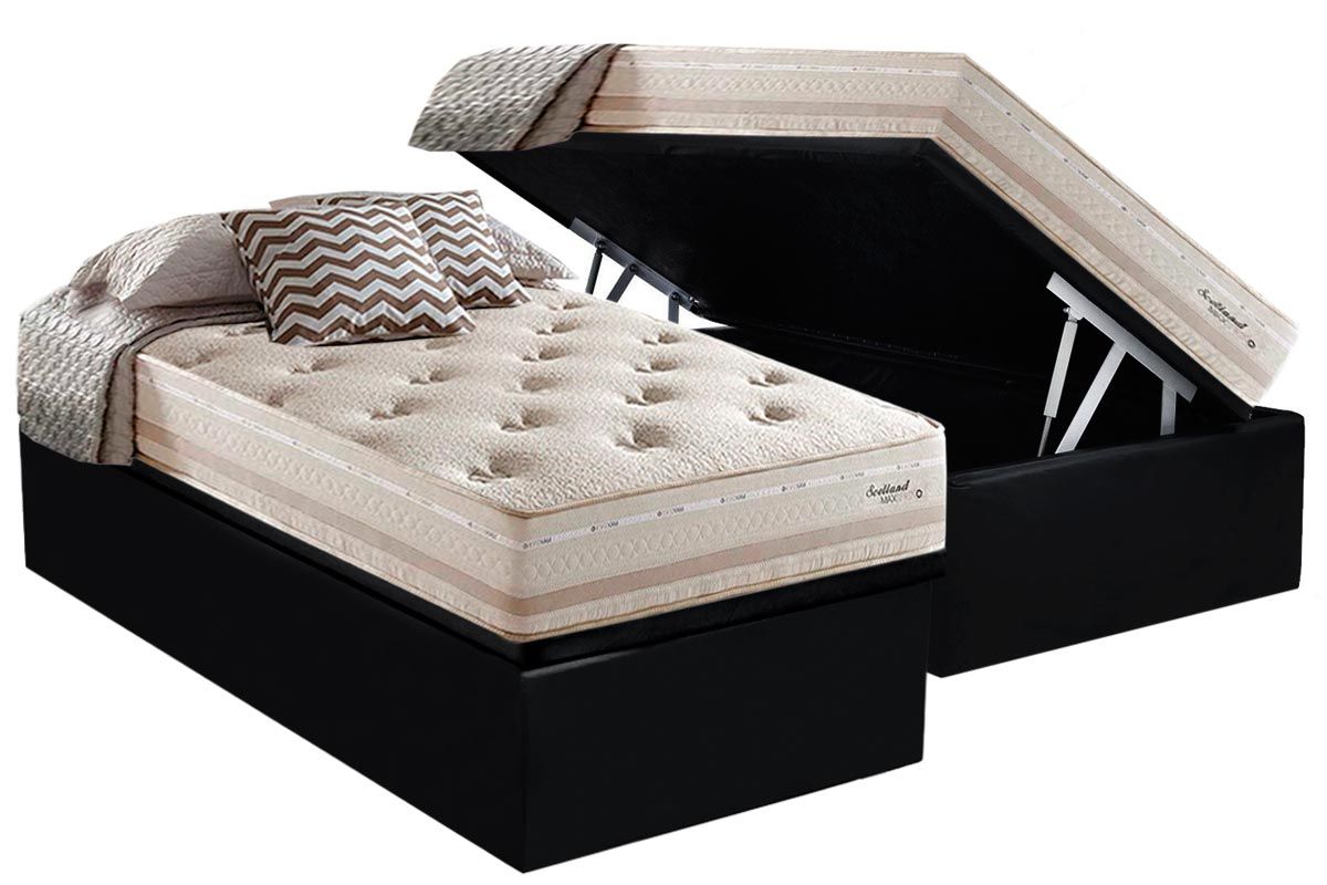 Cama Box Baú CRC +Colchão Molas Scotland Herval