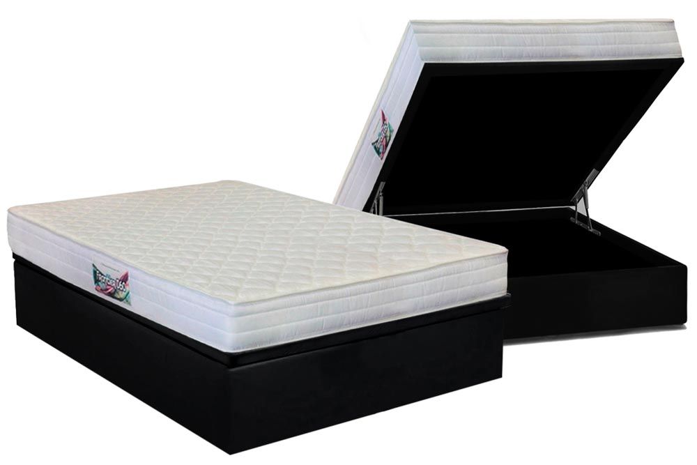 Cama Box Baú CRC +Colchão Ortopédico Frontier Herval