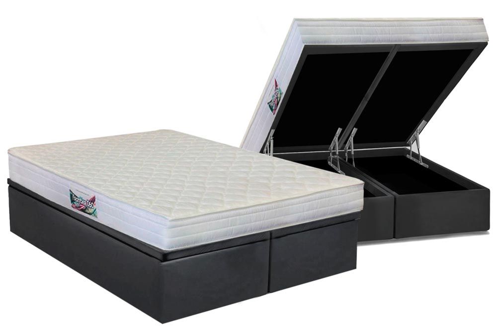Cama Box Baú CRC +Colchão Ortopédico Frontier Herval