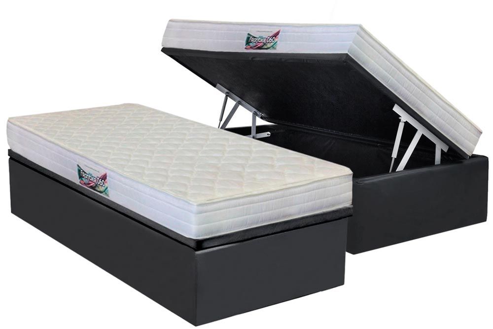 Cama Box Baú CRC +Colchão Ortopédico Frontier Herval