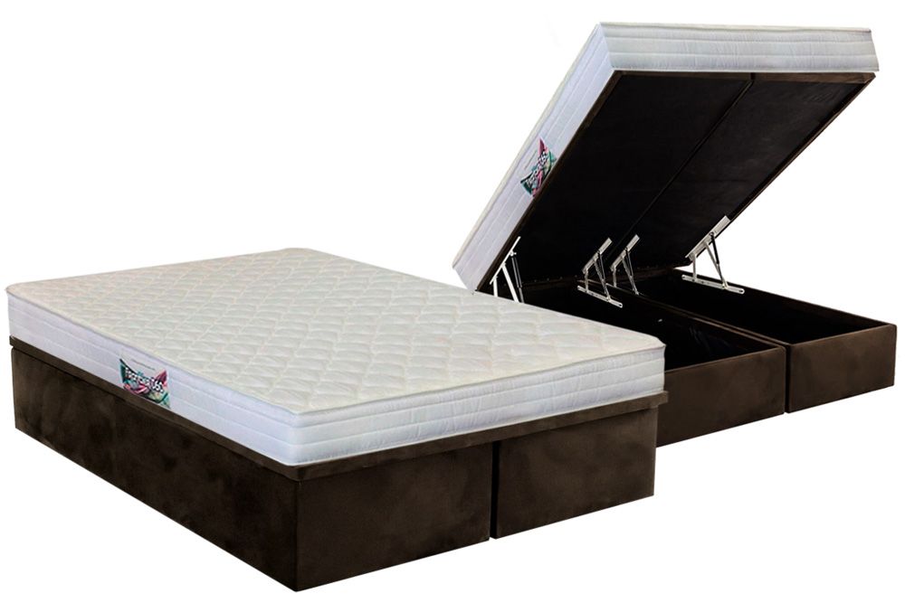 Cama Box Baú CRC +Colchão Ortopédico Frontier Herval