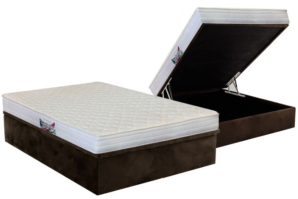 Cama Box Baú CRC +Colchão Ortopédico Frontier Herval