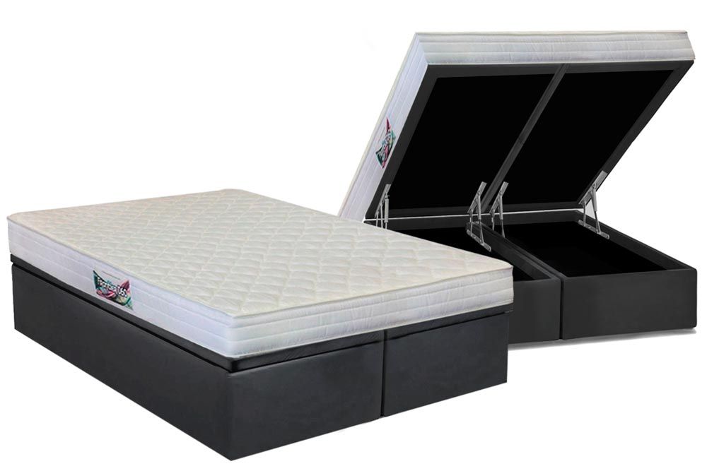 Cama Box Baú CRC +Colchão Ortopédico Frontier Herval