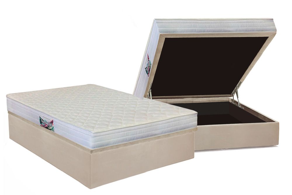 Cama Box Baú CRC +Colchão Ortopédico Frontier Herval
