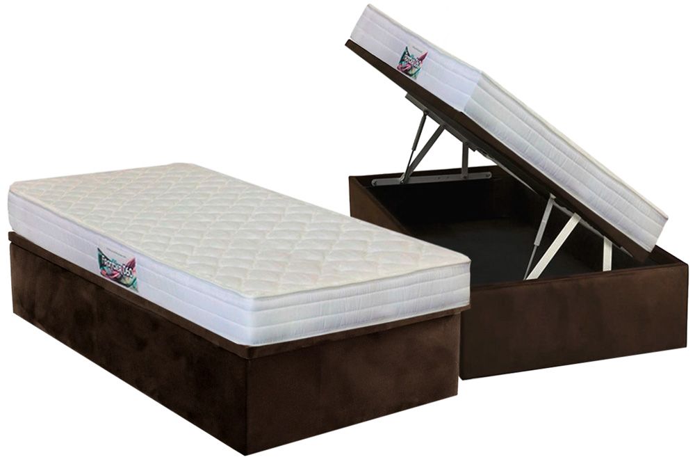 Cama Box Baú CRC +Colchão Ortopédico Frontier Herval