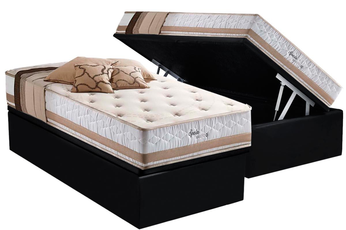 Cama Box Baú CRC +Colchão Molas Spain Herval