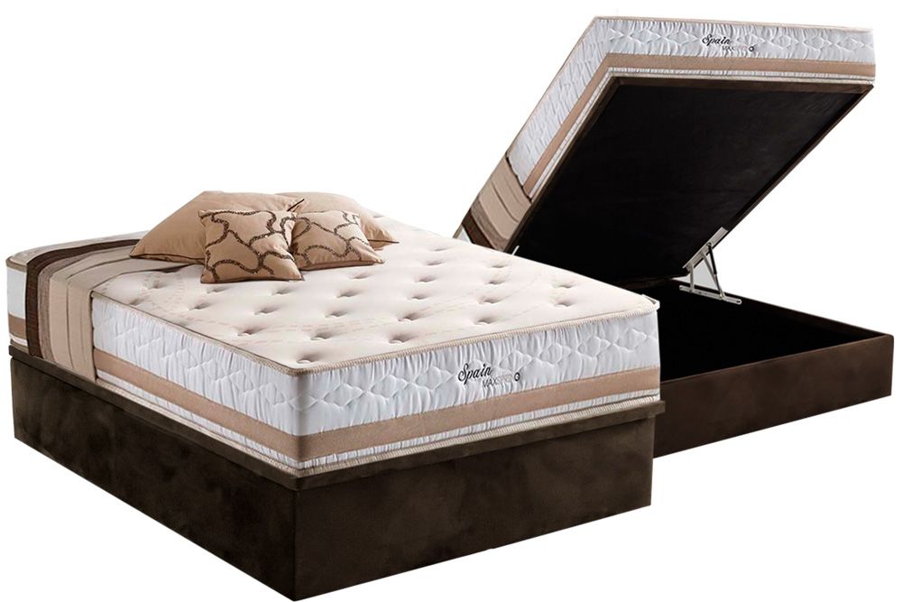 Cama Box Baú CRC +Colchão Molas Spain Herval