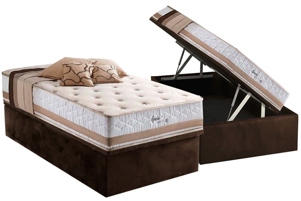 Cama Box Baú CRC +Colchão Molas Spain Herval