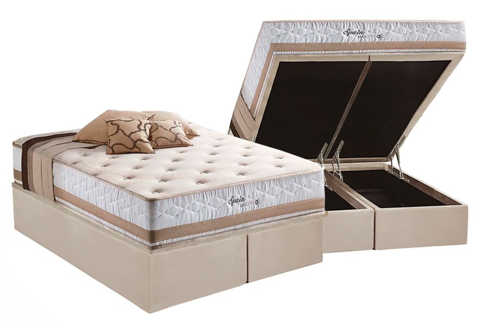 Cama Box Baú CRC +Colchão Molas Spain Herval