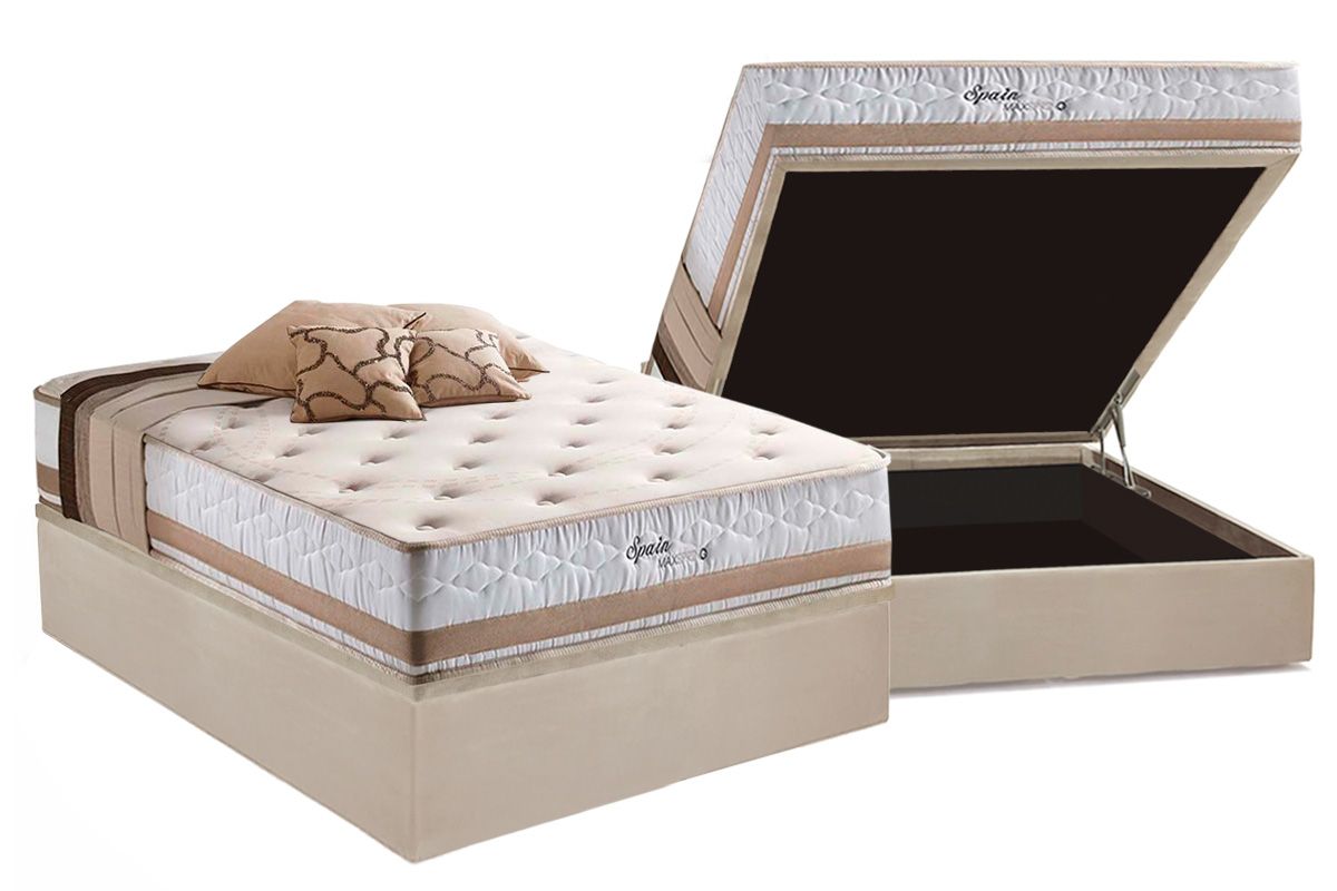 Cama Box Baú CRC +Colchão Molas Spain Herval