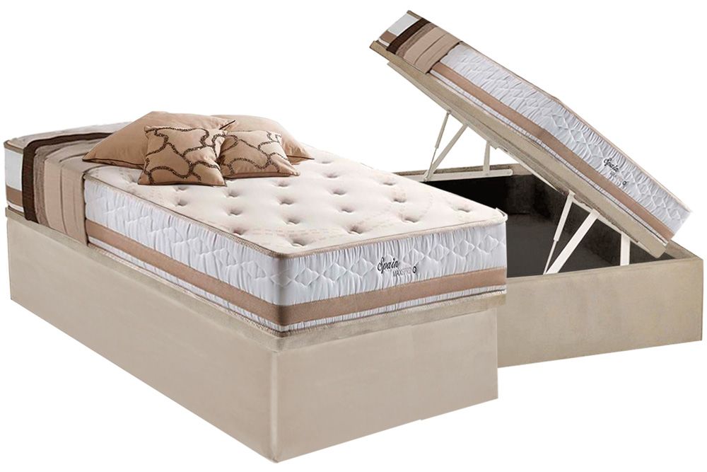 Cama Box Baú CRC +Colchão Molas Spain Herval