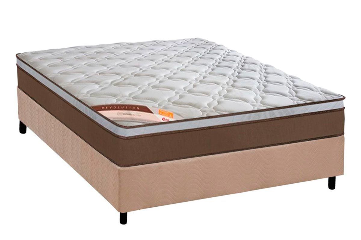 Cama Box CRC +Colchão Molas Revolution Castor
