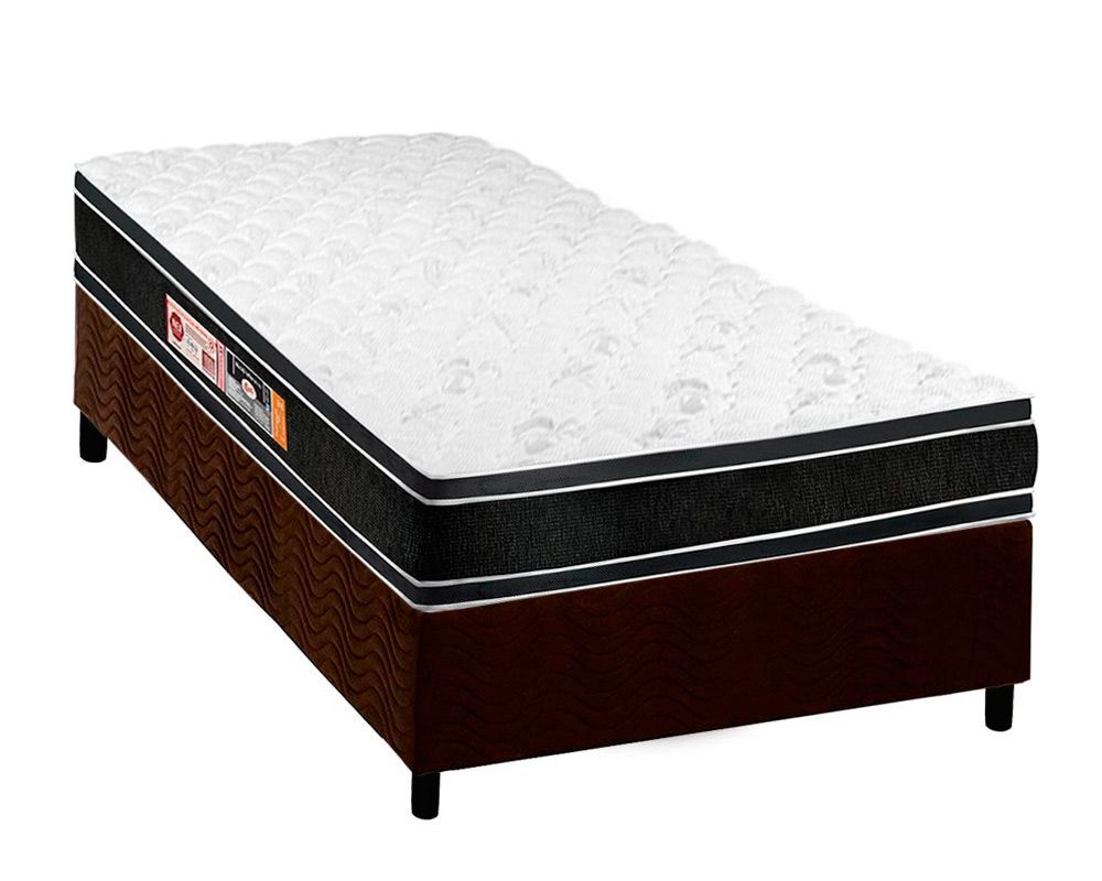 Cama Box CRC +Colchão D33 Black White Castor