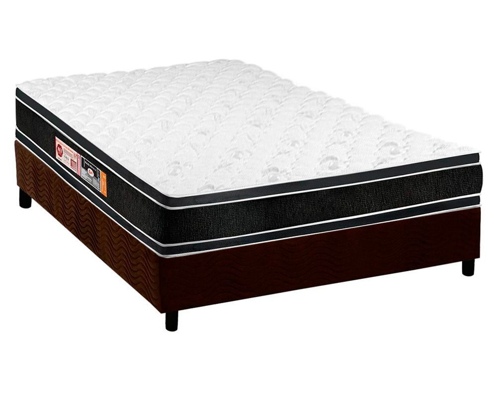 Cama Box CRC +Colchão D33 Black White Castor