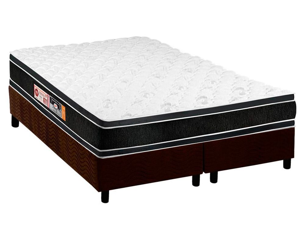 Cama Box CRC +Colchão D33 Black White Castor