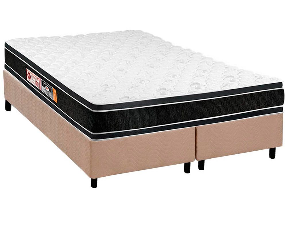 Cama Box CRC +Colchão D33 Black White Castor