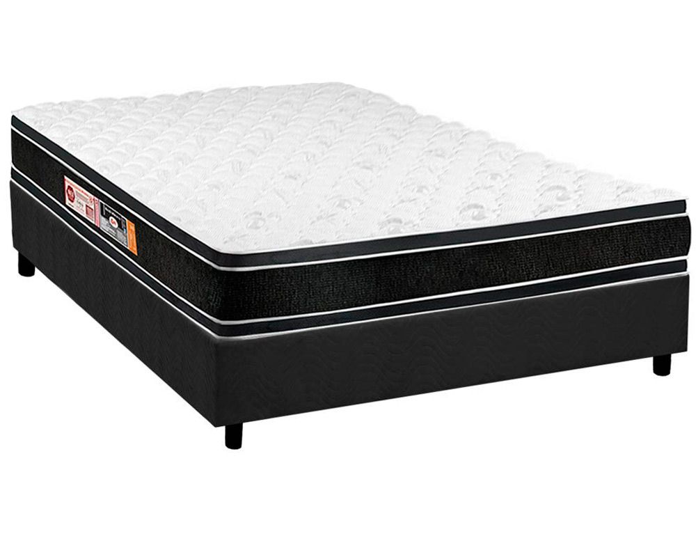 Cama Box CRC +Colchão D33 Black White Castor