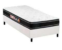 Cama Box Filhão +Colchão D33 Black White Castor