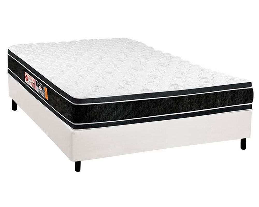 Cama Box CRC +Colchão D33 Black White Castor