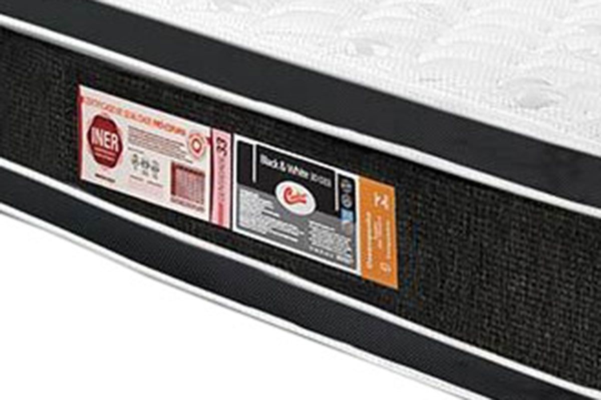 Cama Box Baú CRC +Colchão D33 Black White Castor