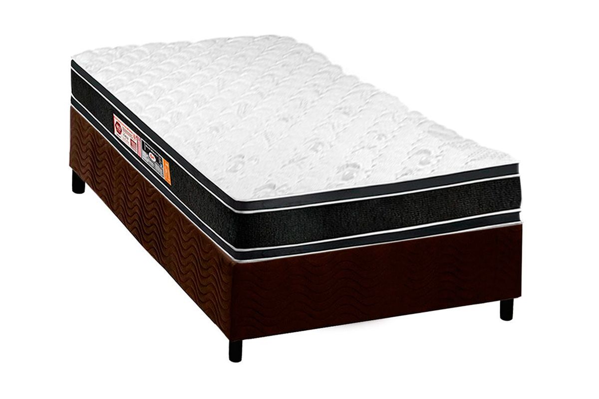 Cama Box CRC +Colchão D33 Black White Castor
