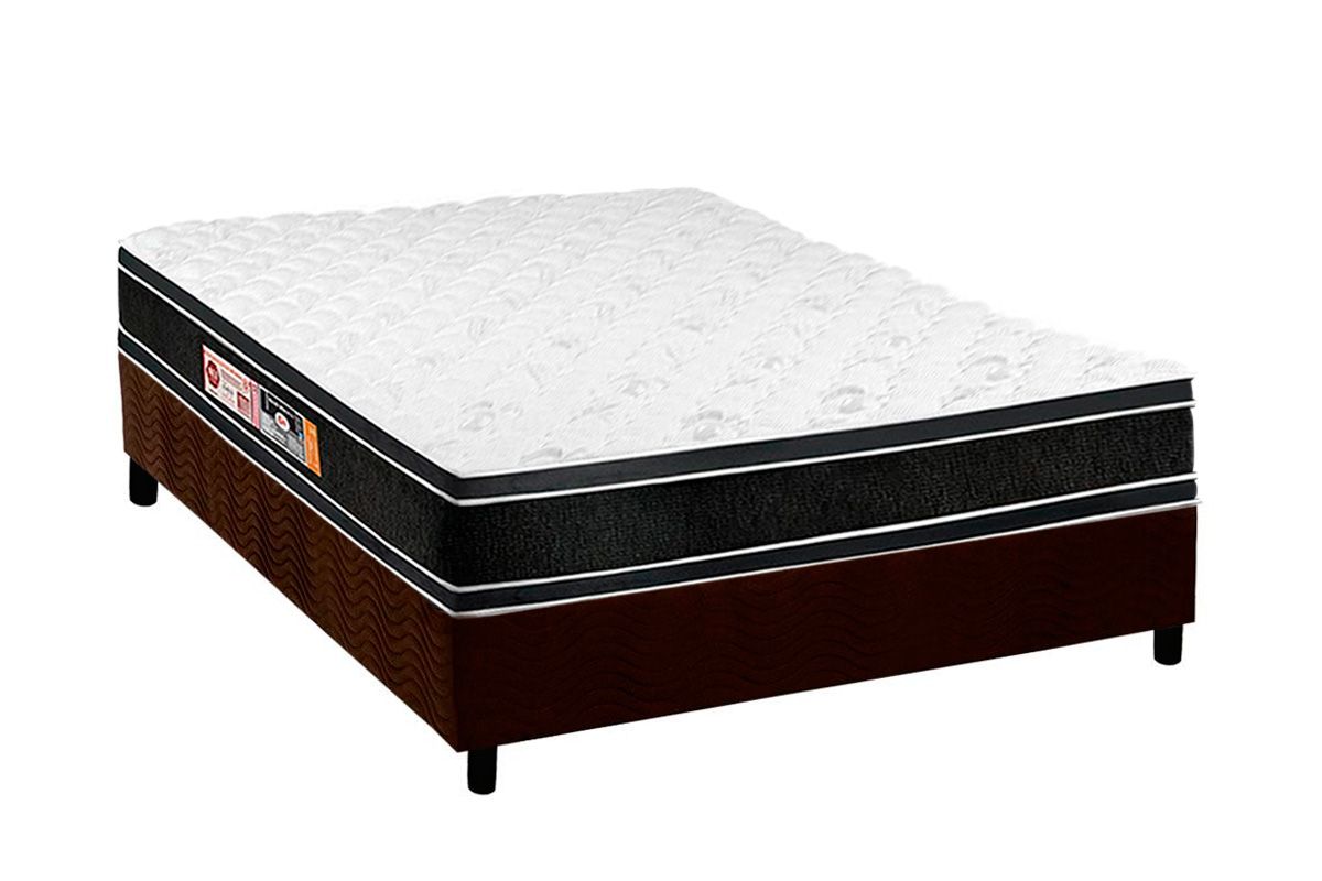 Cama Box CRC +Colchão D33 Black White Castor