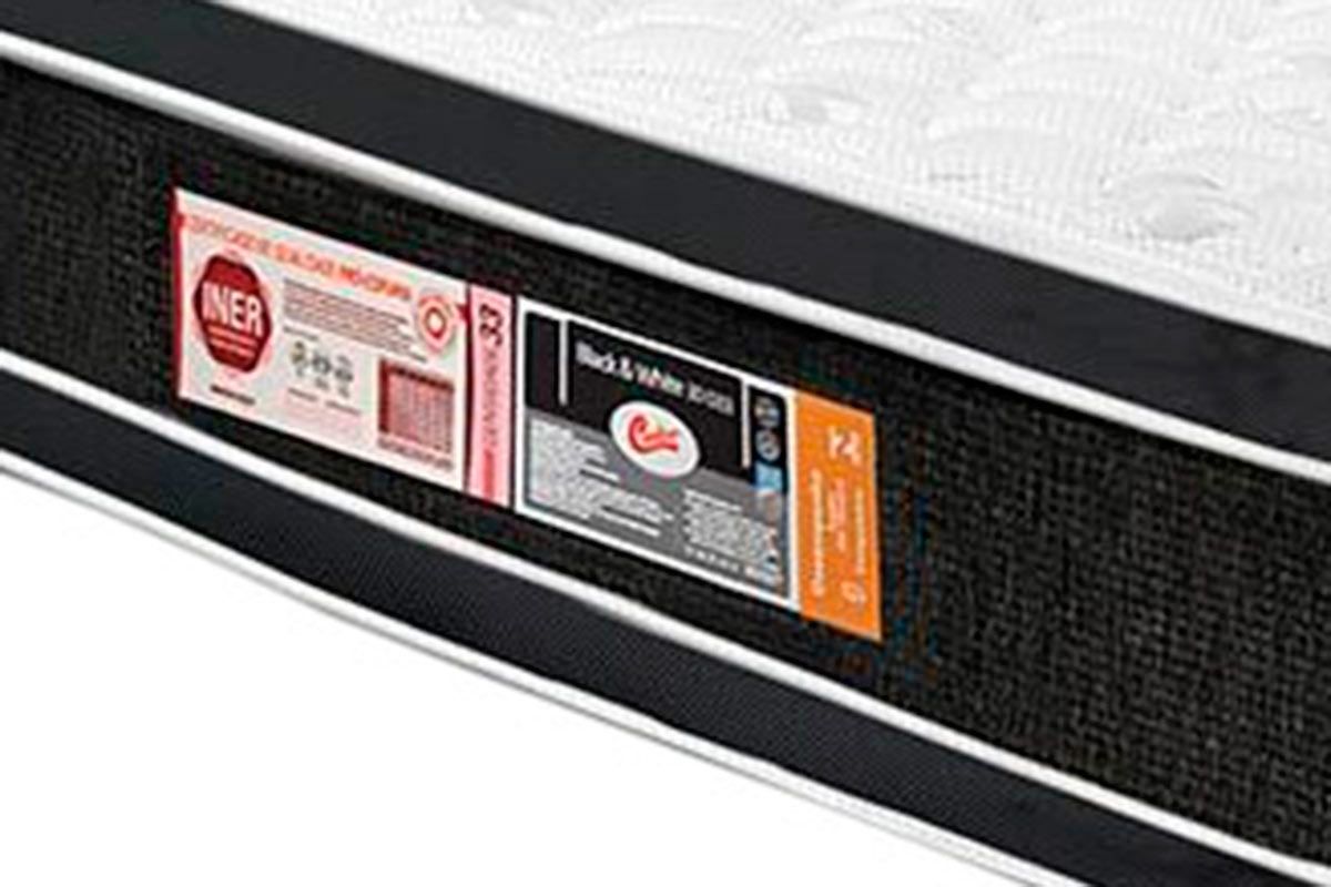 Cama Box CRC +Colchão D33 Black White Castor