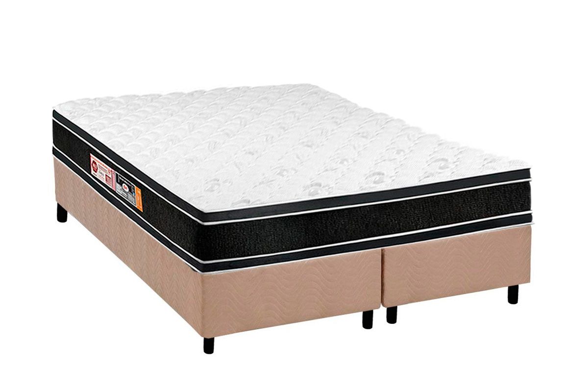 Cama Box CRC +Colchão D33 Black White Castor