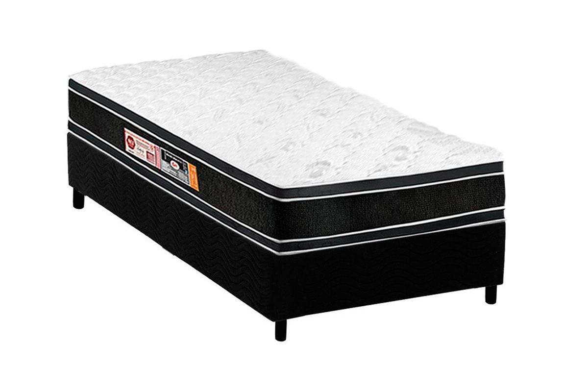 Cama Box CRC +Colchão D33 Black White Castor