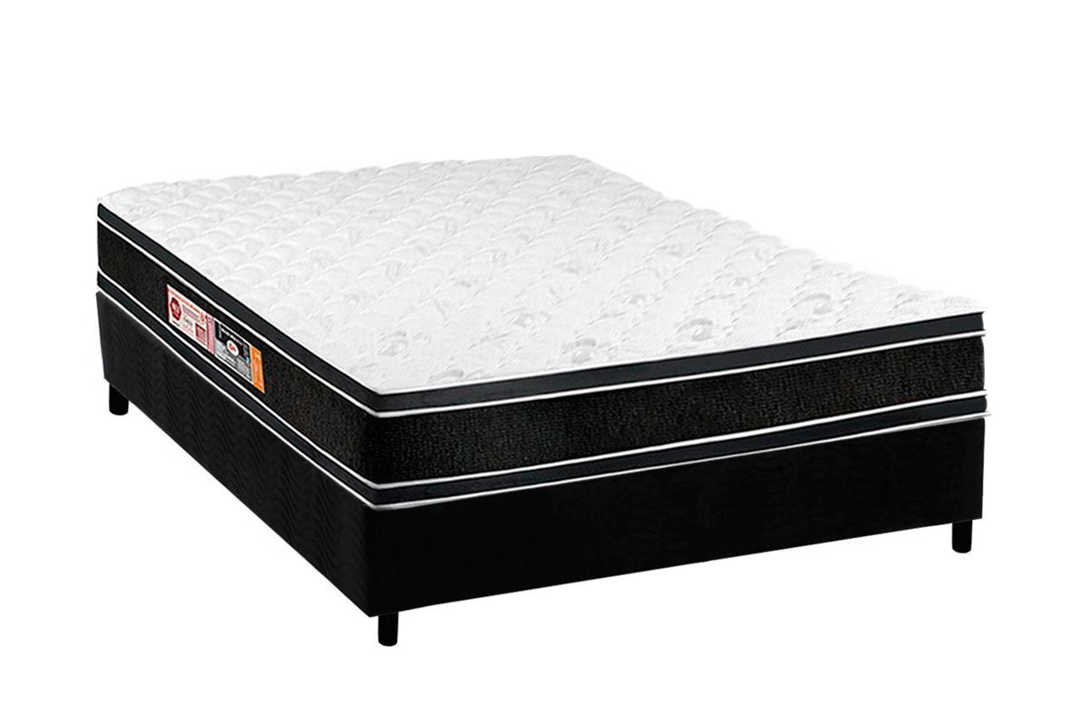 Cama Box CRC +Colchão D33 Black White Castor
