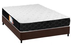 Cama Box Filhão +Colchão Espuma D33 Black White Castor