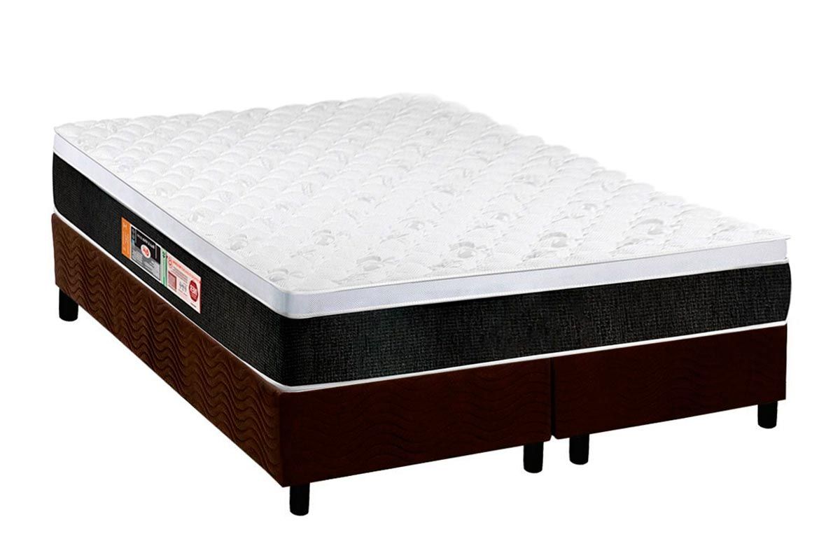 Cama Box CRC +Colchão Espuma D45 Black White Castor