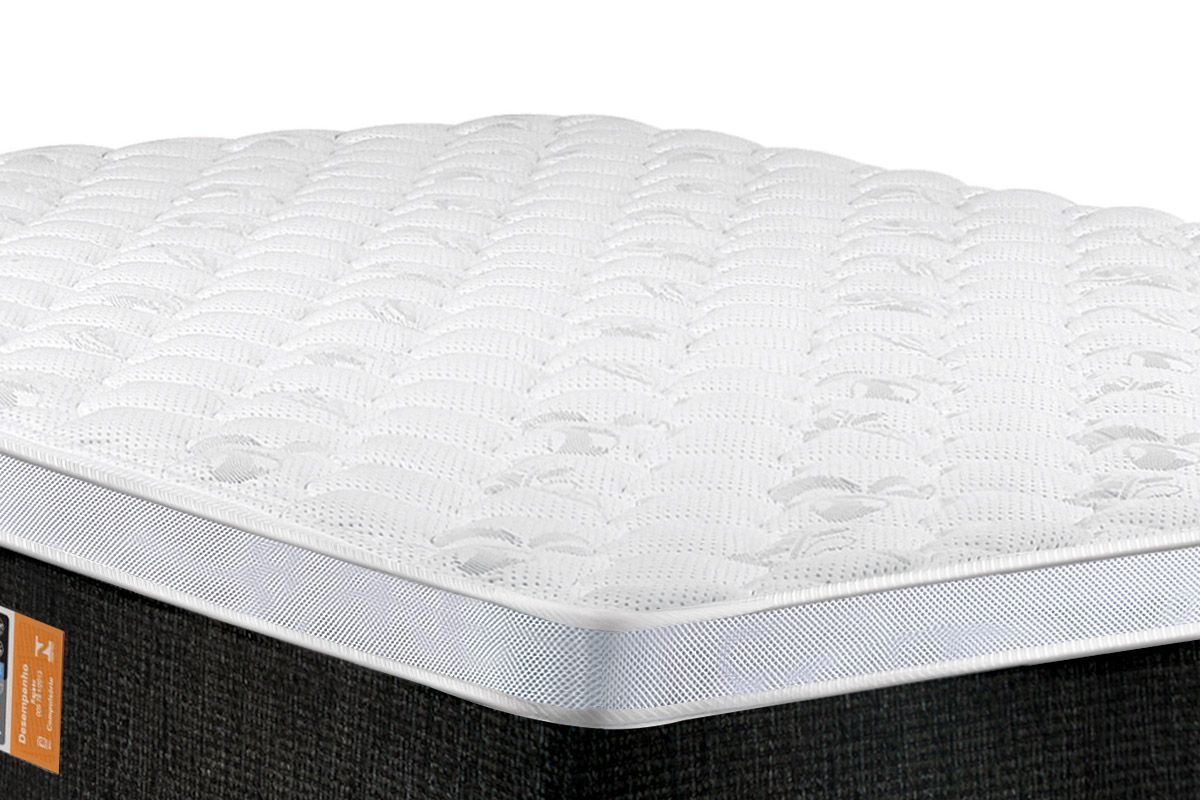 Cama Box CRC +Colchão Espuma D45 Black White Castor