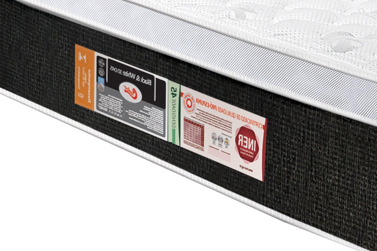 Cama Box Baú CRC +Colchão D45 Black White Castor
