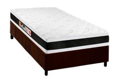 Cama Box Filhão +Colchão Espuma D45 Black White Castor