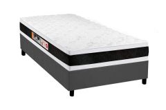 Cama Box Filhão +Colchão Espuma D45 Black White Castor