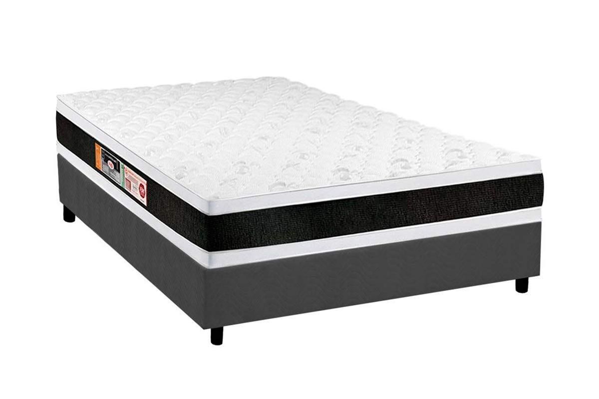 Cama Box CRC +Colchão Espuma D45 Black White Castor