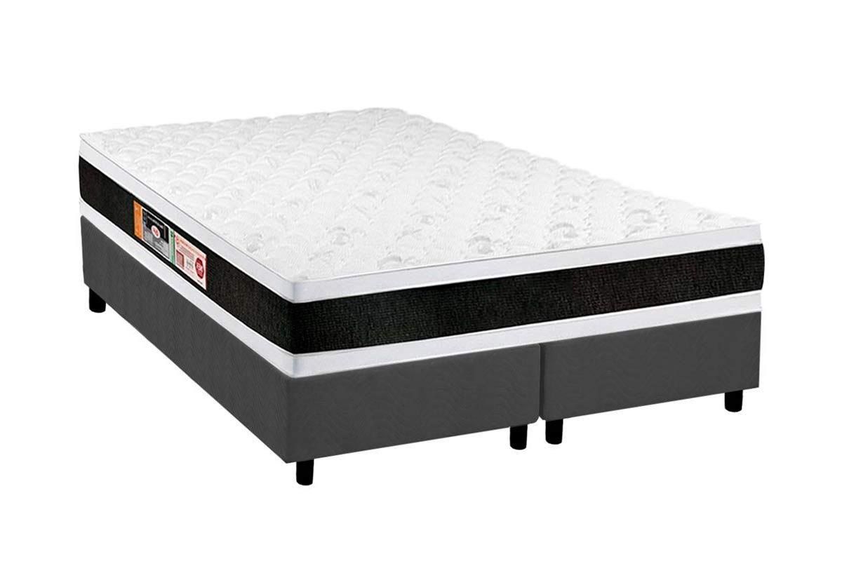 Cama Box CRC +Colchão Espuma D45 Black White Castor
