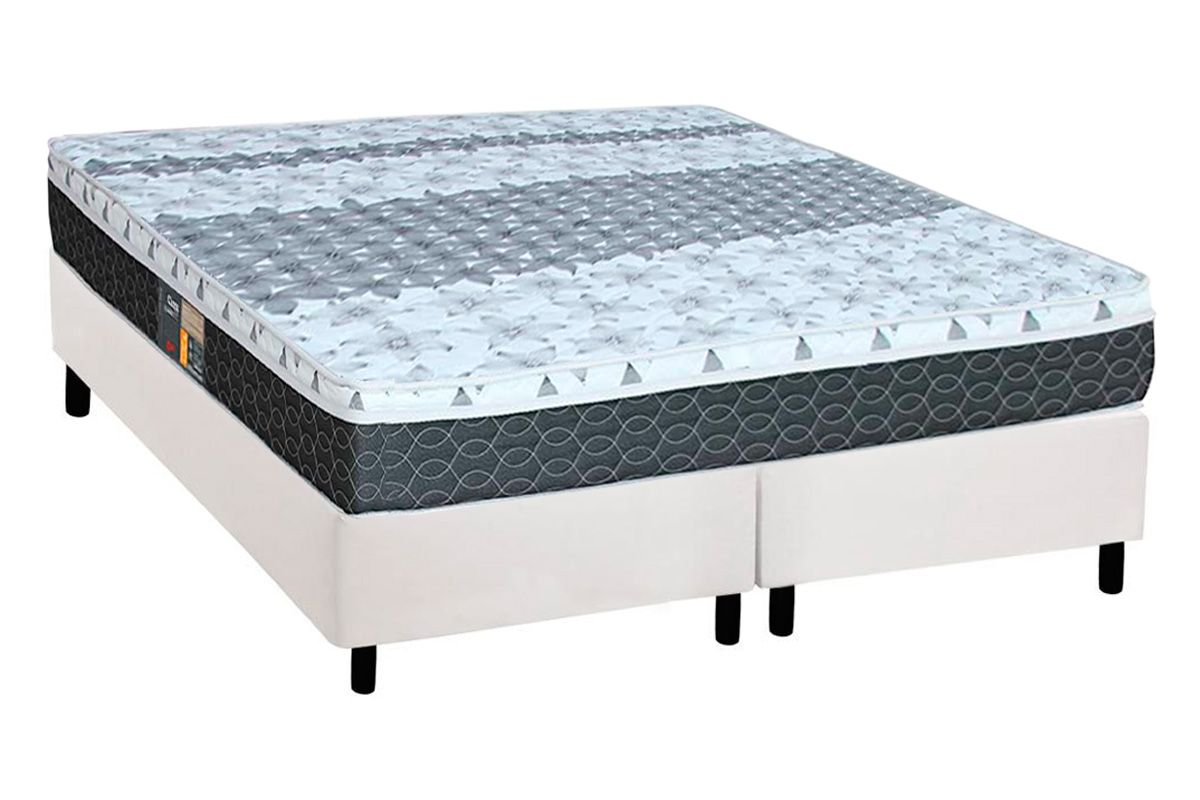 Cama Box CRC +Colchão Molas System Class Castor