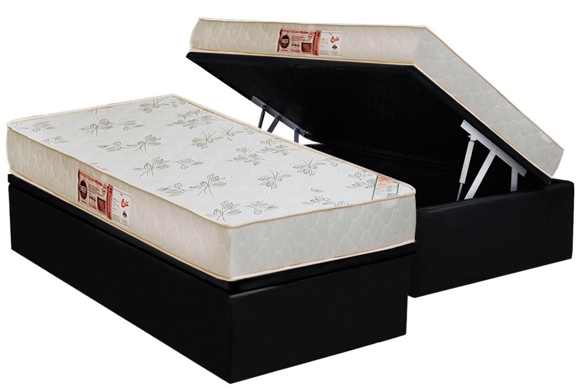 Cama Box Baú CRC +Colchão D33 Sleep Max Relax Castor
