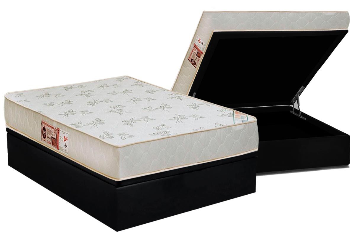 Cama Box Baú CRC +Colchão D33 Sleep Max Relax Castor