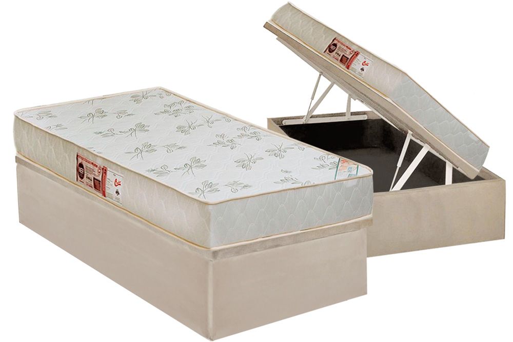 Cama Box Baú CRC +Colchão D33 Sleep Max Relax Castor
