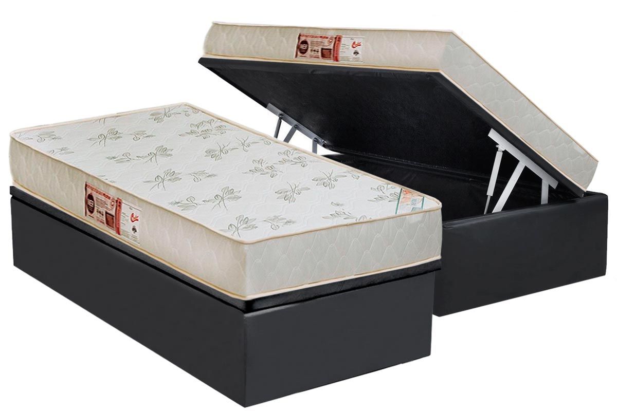 Cama Box Baú CRC +Colchão D33 Sleep Max Relax Castor